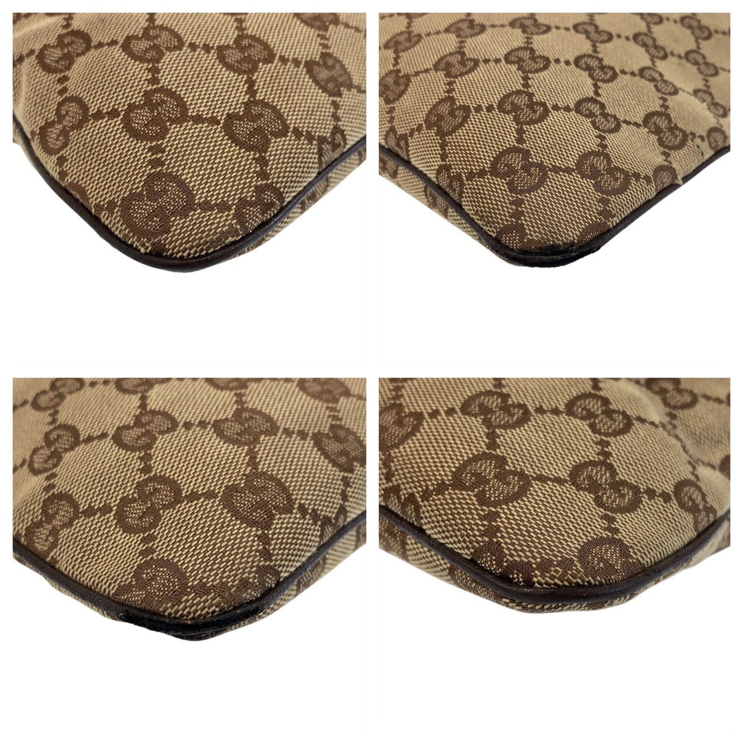 GUCCI Shoulder Bag 113013 GG canvas, leather Beige brown Shoulder Bag Messenger bag Women Used Authentic