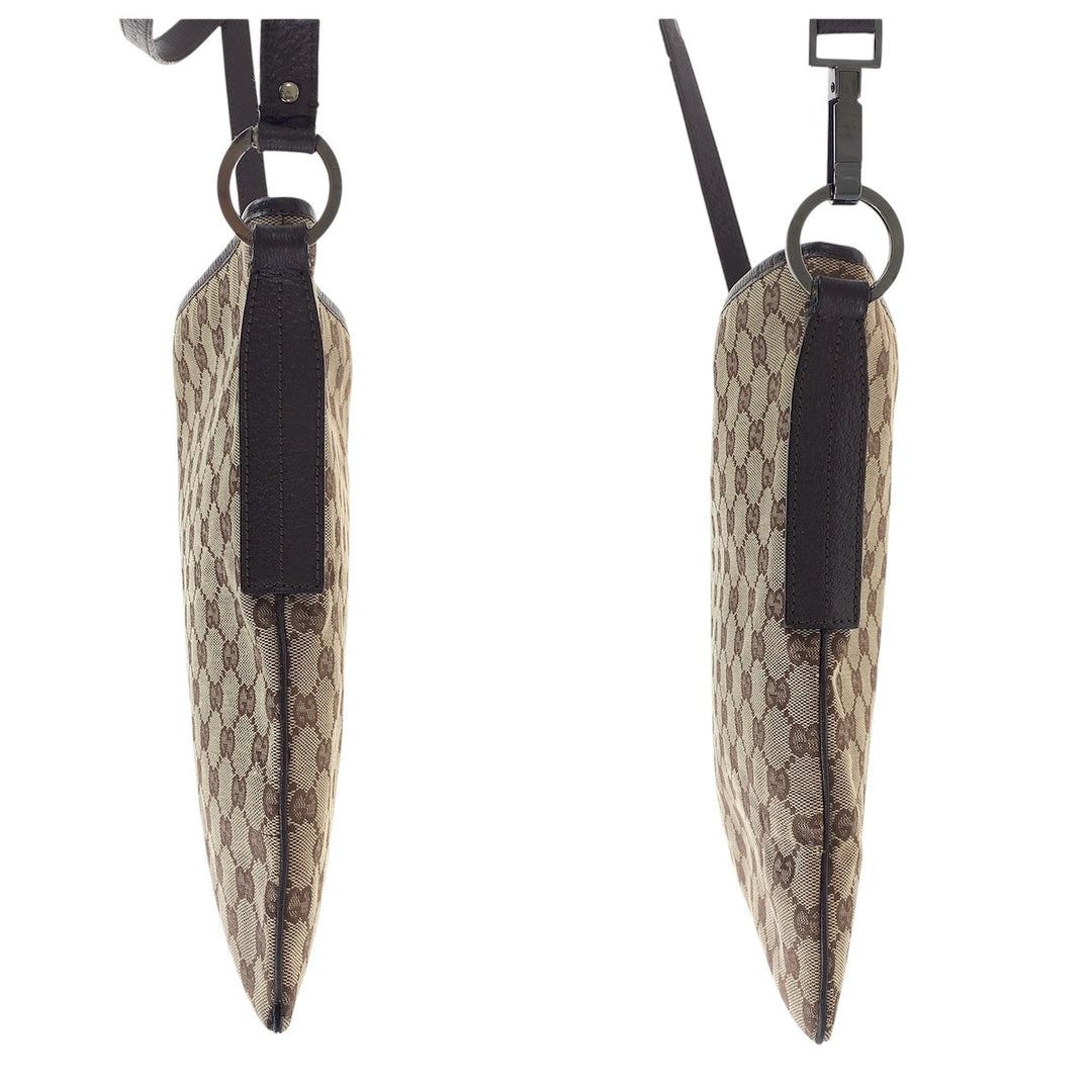 GUCCI Shoulder Bag 113013 GG canvas, leather Beige brown Shoulder Bag Messenger bag Women Used Authentic