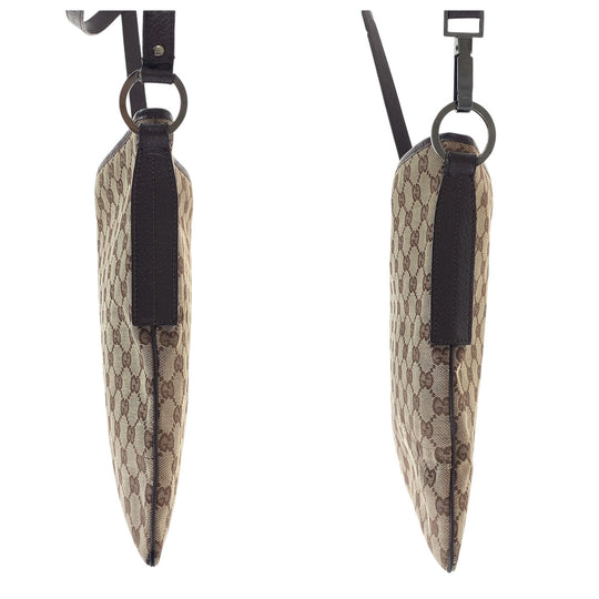 GUCCI Shoulder Bag 113013 GG canvas, leather Beige brown Shoulder Bag Messenger bag Women Used Authentic