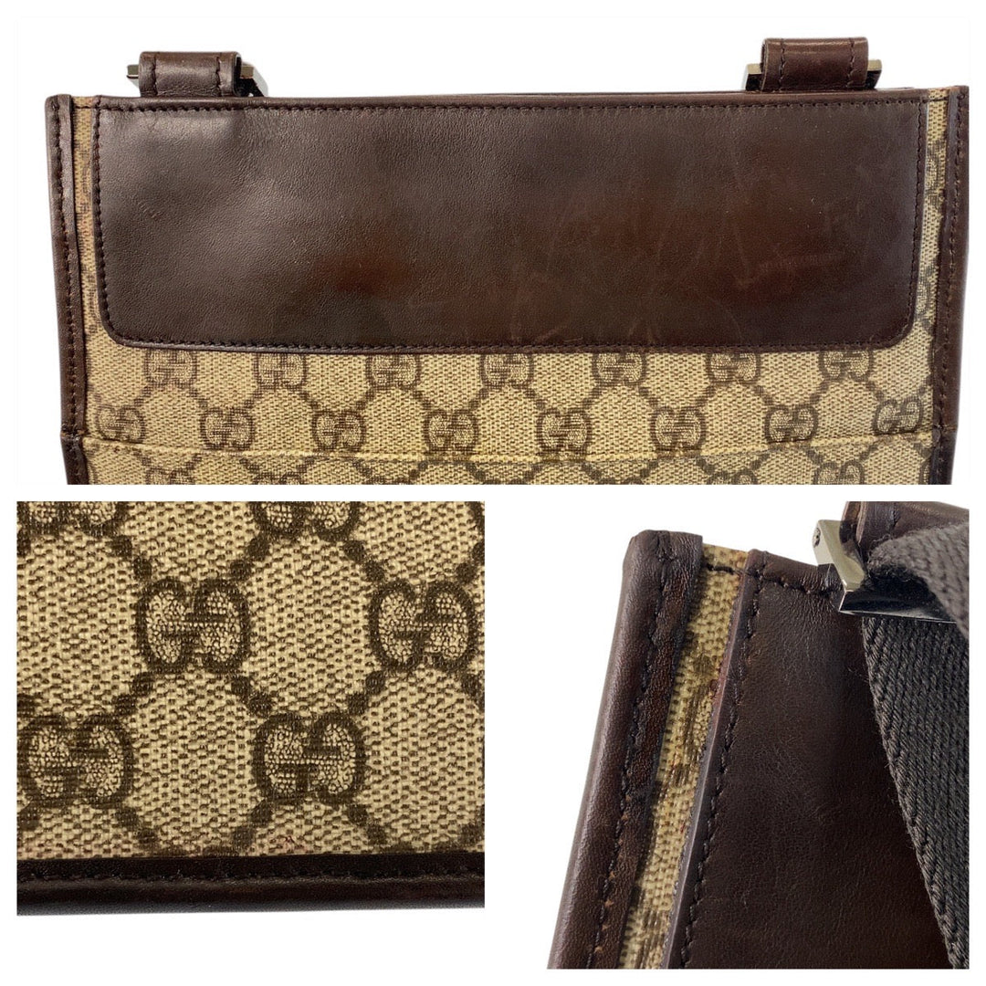 GUCCI Shoulder Bag 27639 GG Supreme Canvas Brown