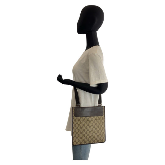 GUCCI Shoulder Bag 27639 GG Supreme Canvas Brown
