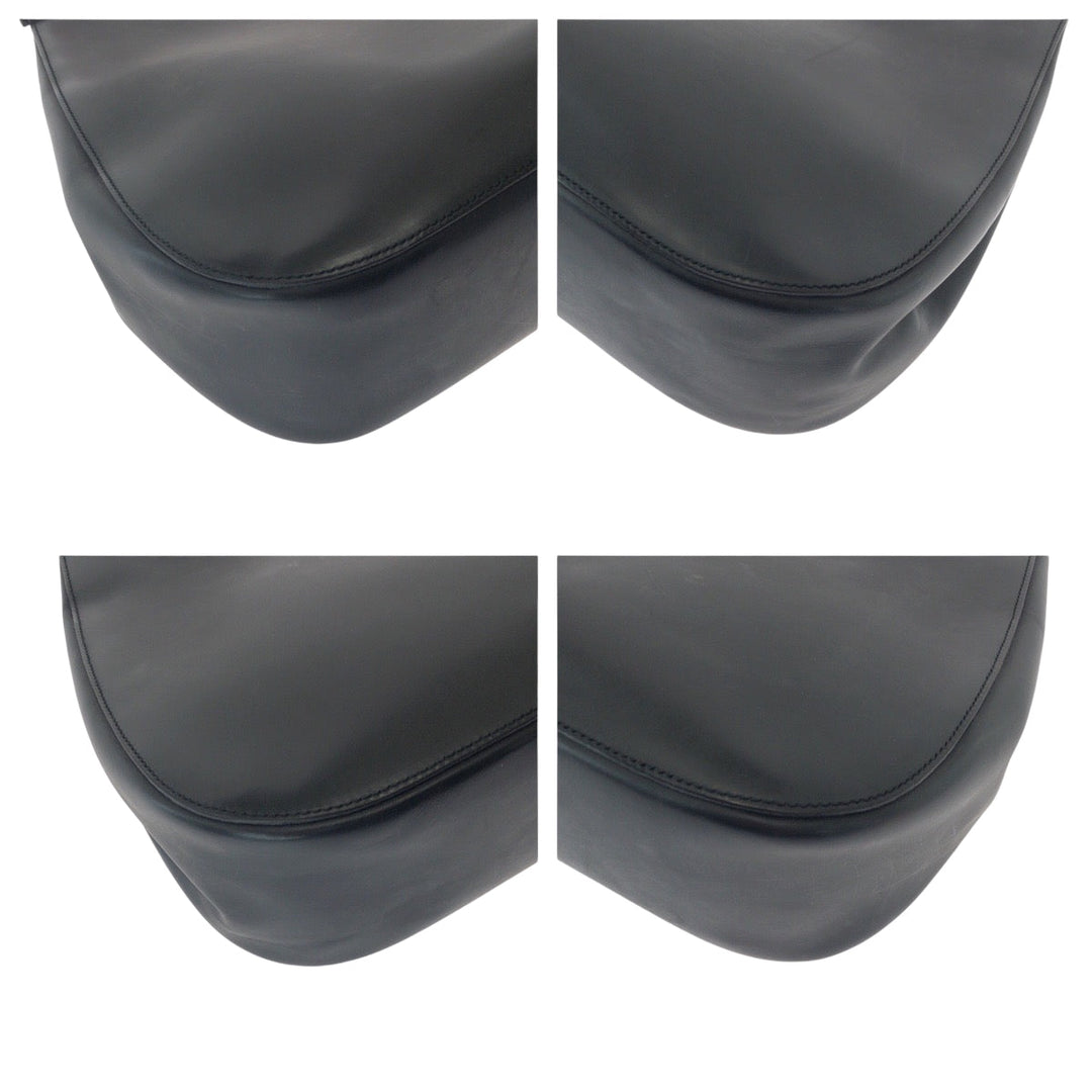 GUCCI Shoulder Bag 001 3739 leather Black black red One Shoulder Bag Bamboo Women Used Authentic