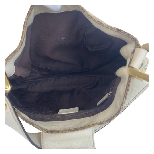 GUCCI Shoulder Bag 211934 GG canvas, leather Beige Gold Metal Sherry line Women Used Authentic