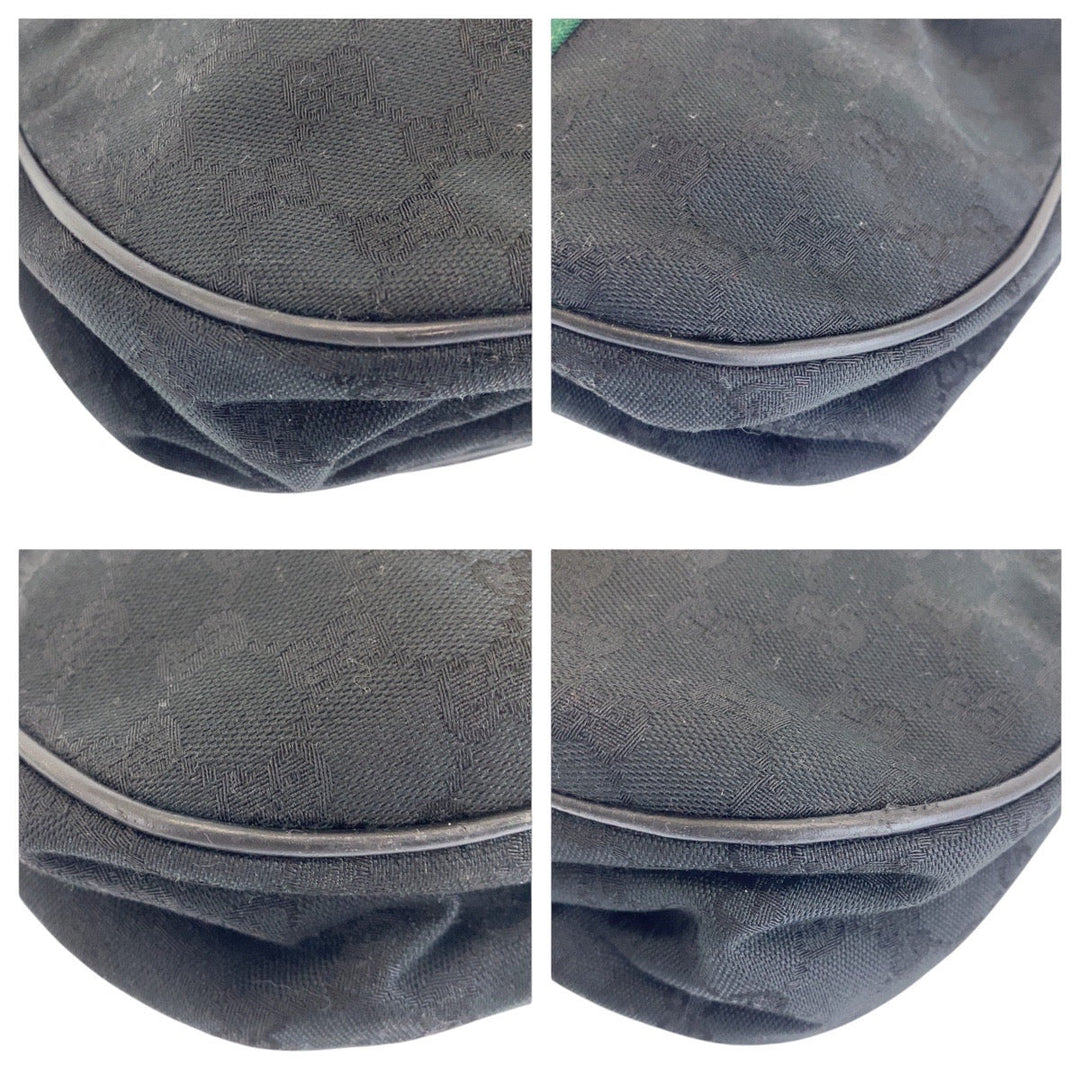 GUCCI Shoulder Bag 10 2 3840 GG canvas, leather Black Multicolor Gold Metal Crossbody Shoulder Bag Old Gucci Shelly Line Women(Unisex) Used Authentic