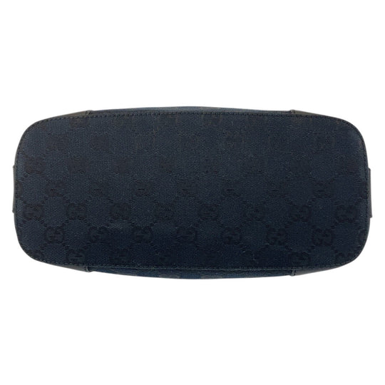 GUCCI Shoulder Bag 001 4204 GG canvas, leather Black GoldMetal Women Used Authentic