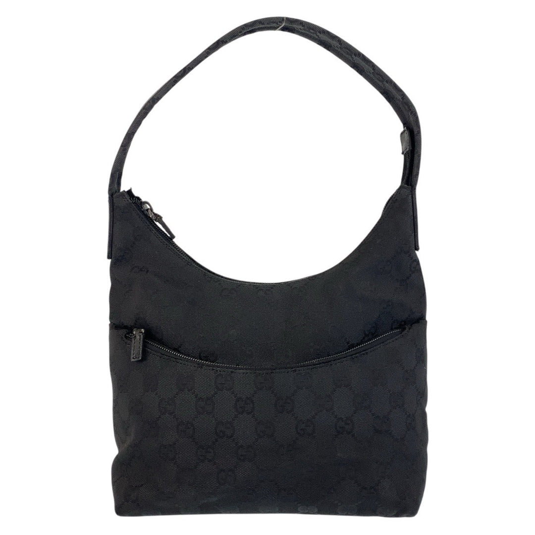 GUCCI Shoulder Bag 001 3386 GG canvas black Women Used Authentic