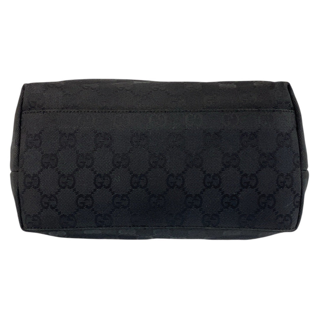 GUCCI Shoulder Bag 001 3386 GG canvas black Women Used Authentic