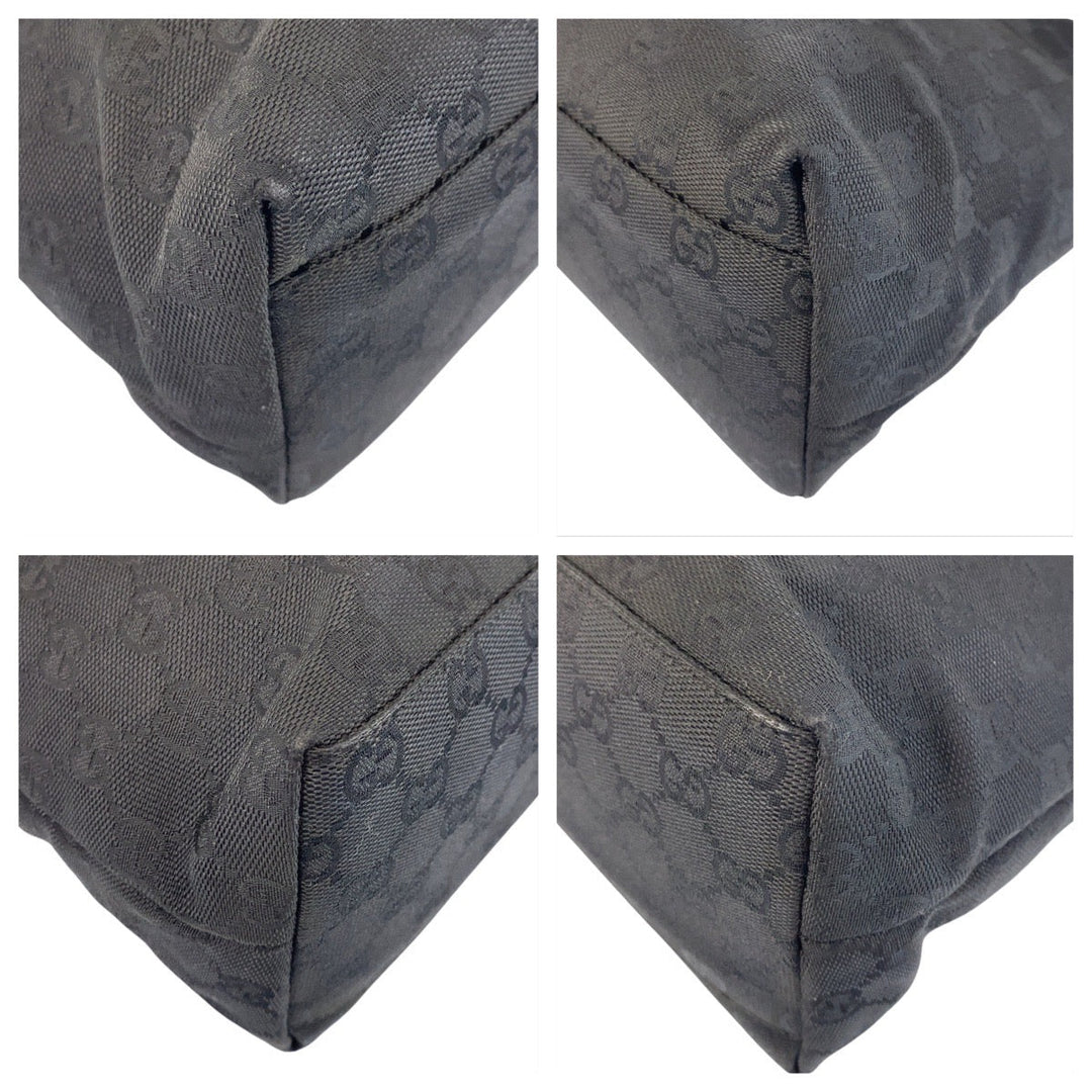 GUCCI Shoulder Bag 001 3386 GG canvas black Women Used Authentic