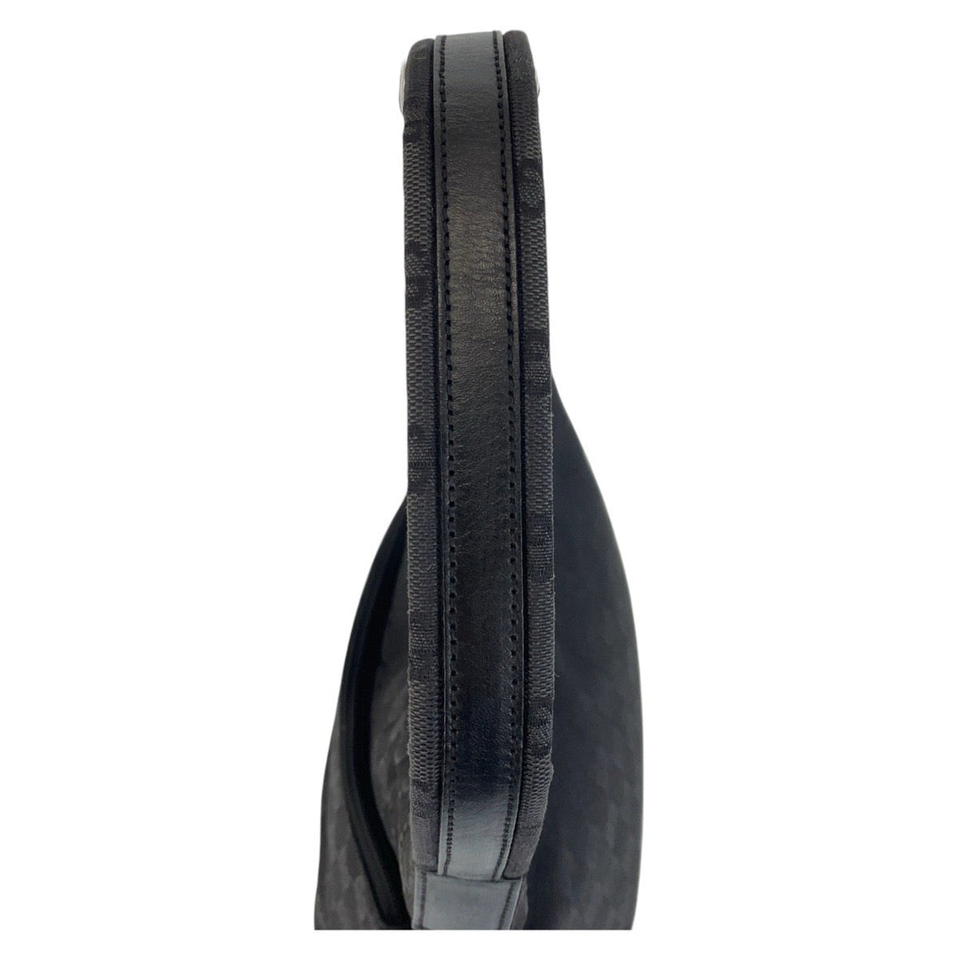 GUCCI Shoulder Bag 001 3386 GG canvas black Women Used Authentic