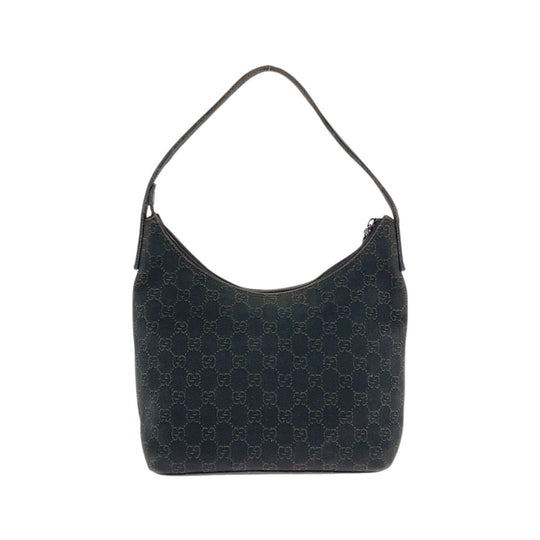 GUCCI Shoulder Bag 105649 GG canvas, leather Brown Black SilverMetal Shoulder Bag Hobo Women Used Authentic