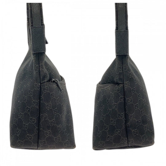 GUCCI Shoulder Bag 105649 GG canvas, leather Brown Black SilverMetal Shoulder Bag Hobo Women Used Authentic