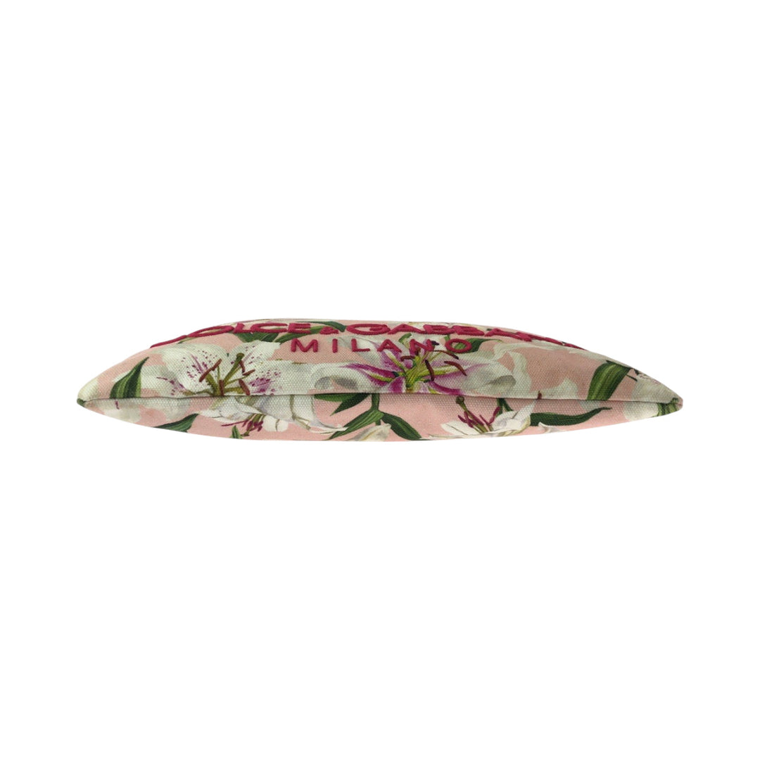 DOLCE&GABBANA Clutch bag canvas pink Lily Print logo