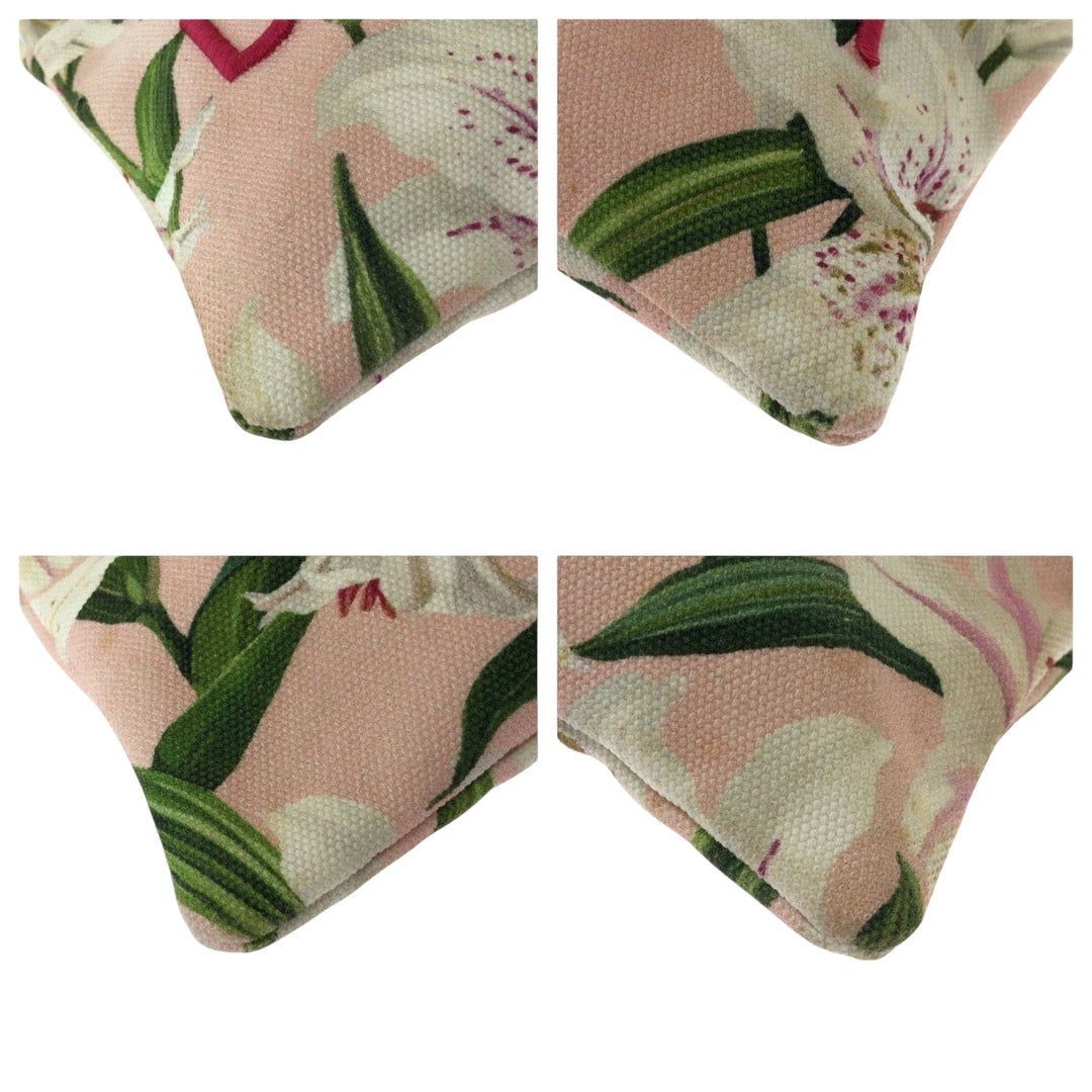 DOLCE&GABBANA Clutch bag canvas pink Lily Print logo