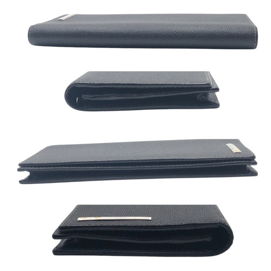 CARTIER Long Wallet Purse leather black Santos