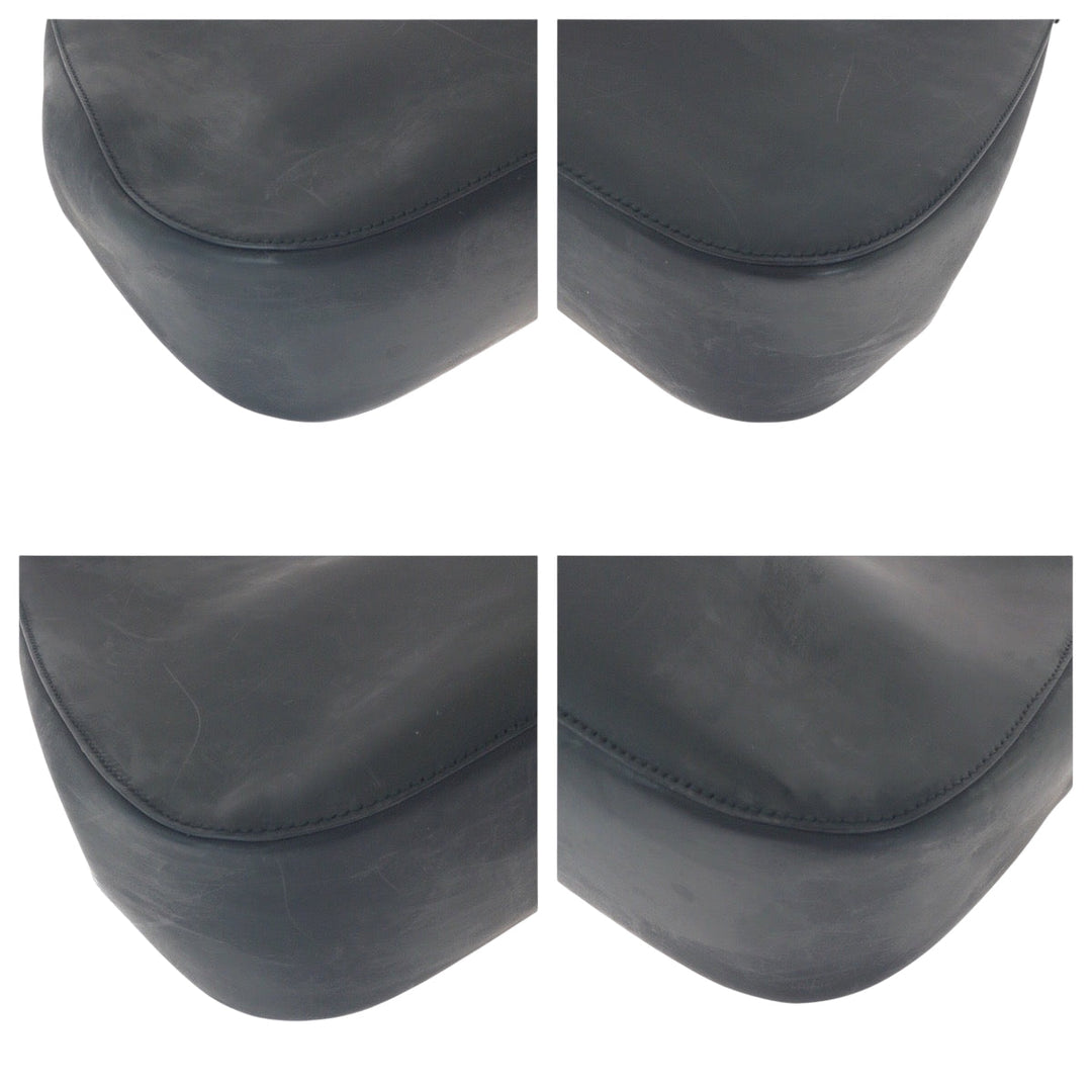 GUCCI Shoulder Bag 001 3709 leather Black Red SilverMetal One Shoulder Bag Bamboo Women Used Authentic