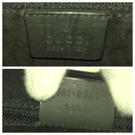 GUCCI Shoulder Bag 001 3709 leather Black Red SilverMetal One Shoulder Bag Bamboo Women Used Authentic