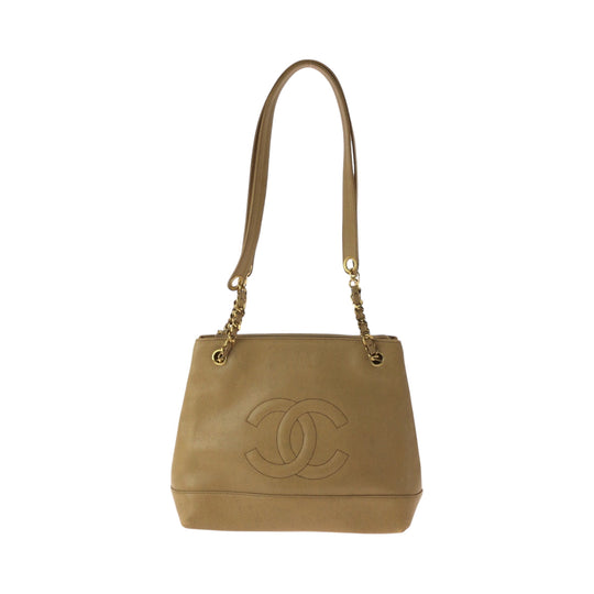 CHANEL Shoulder Bag Caviar skin Brown COCO Mark