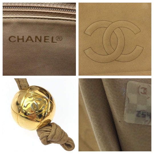 CHANEL Shoulder Bag Caviar skin Brown COCO Mark