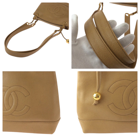 CHANEL Shoulder Bag Caviar skin Brown COCO Mark