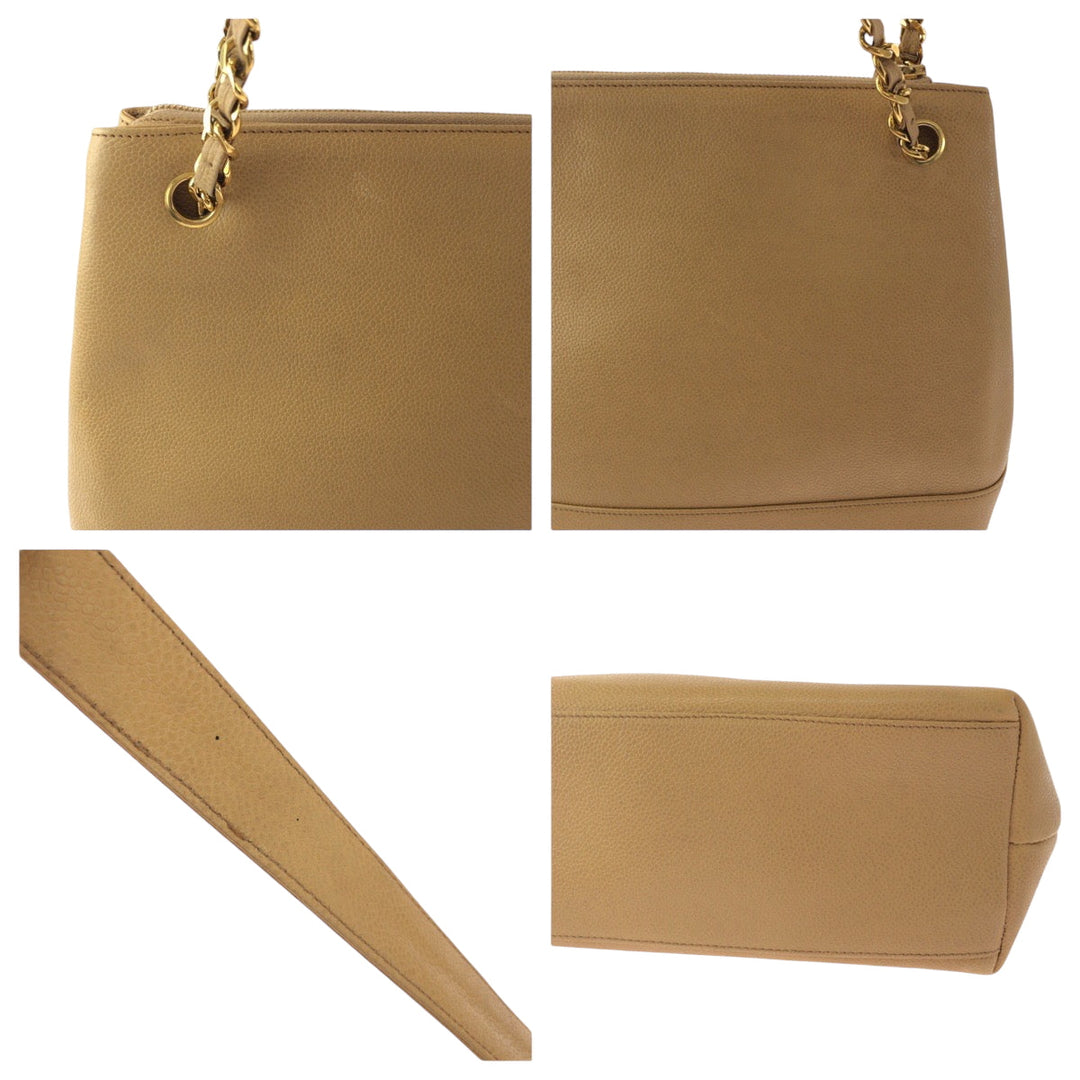 CHANEL Shoulder Bag Caviar skin Brown COCO Mark