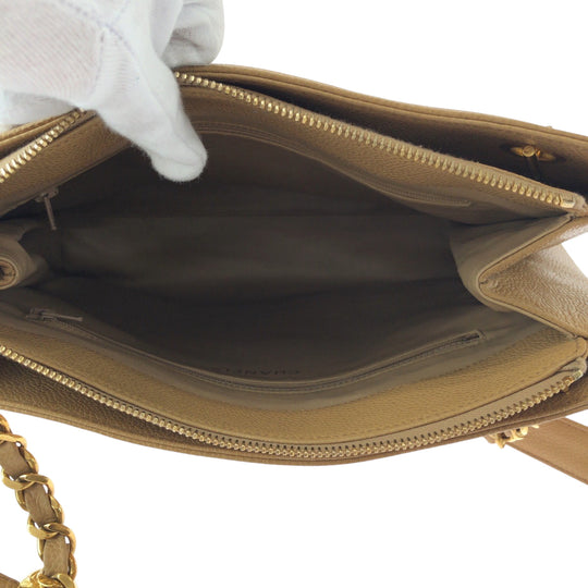 CHANEL Shoulder Bag Caviar skin Brown COCO Mark