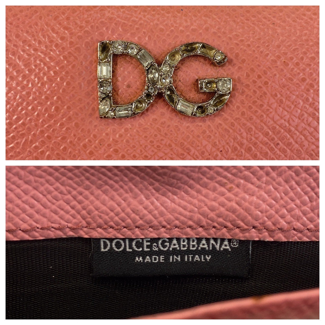 DOLCE&GABBANA Long Wallet Purse leather pink