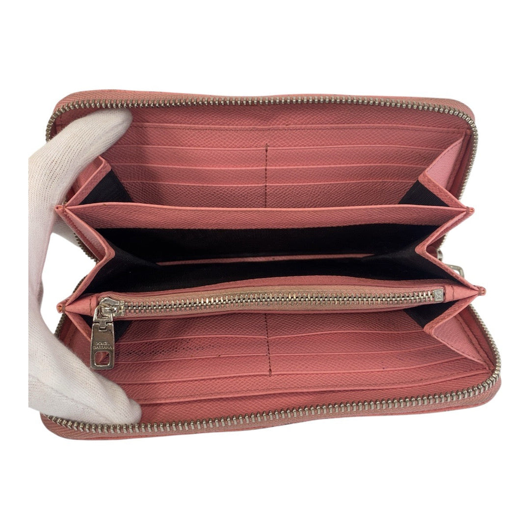 DOLCE&GABBANA Long Wallet Purse leather pink