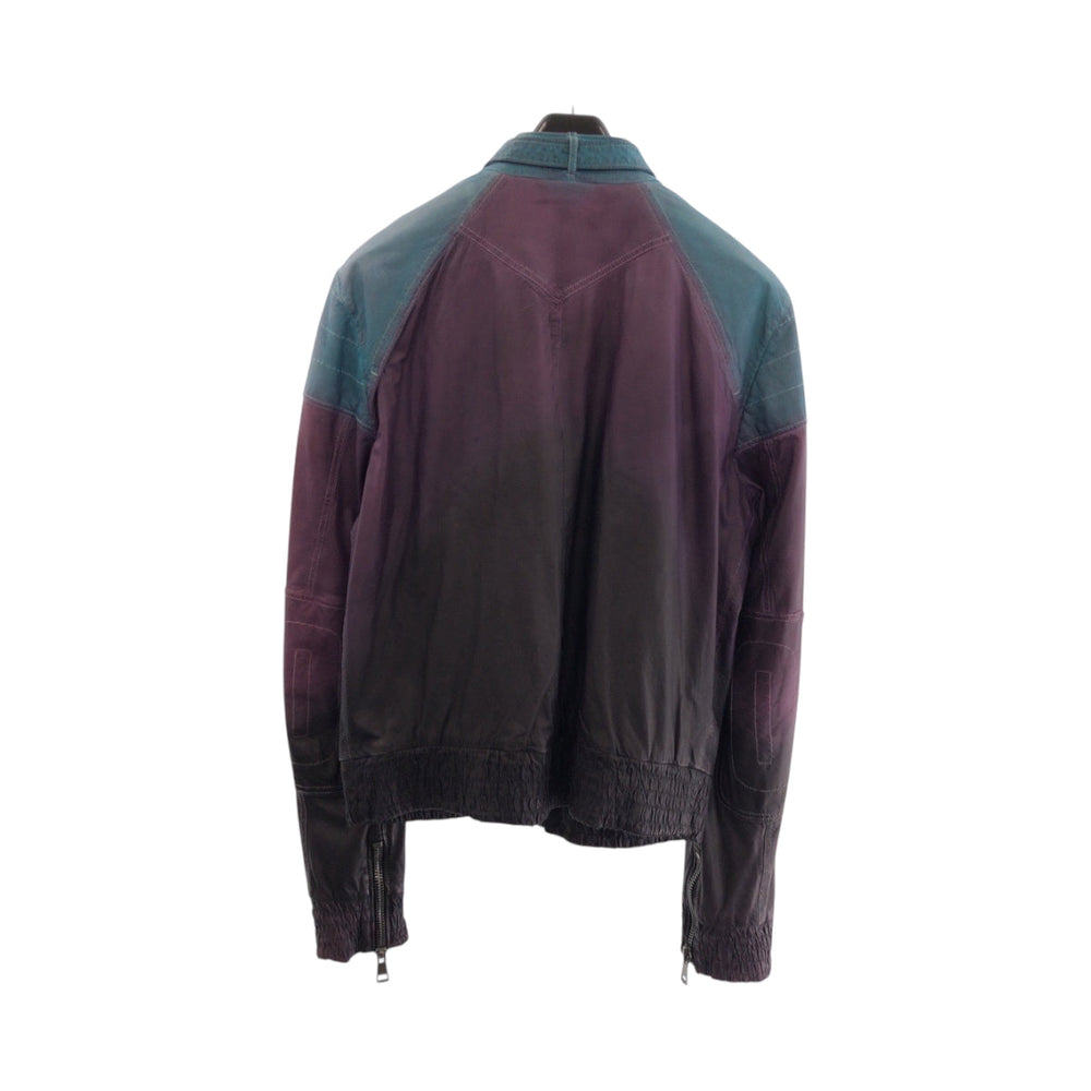 GUCCI Riders jacket leather purple 46
