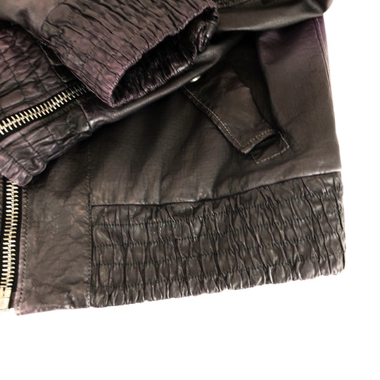 GUCCI Riders jacket leather purple 46