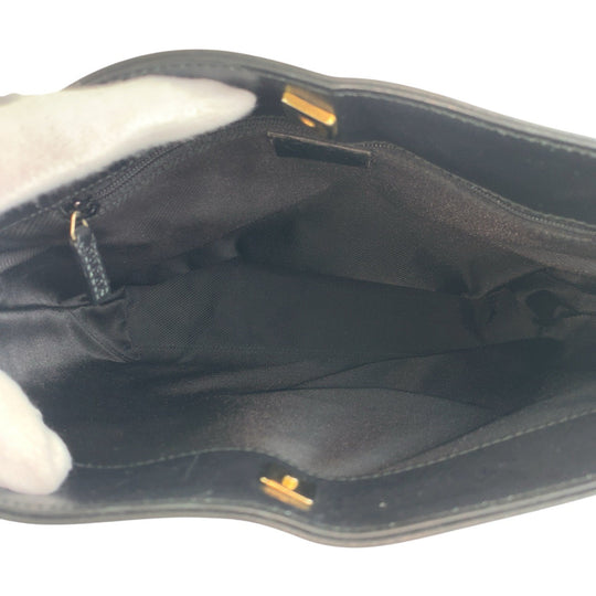 GUCCI Shoulder Bag 001 4231 GG canvas, leather Black GoldMetal Women Used Authentic