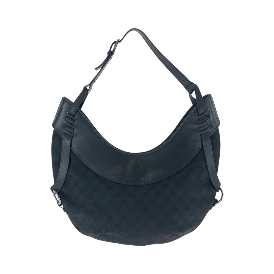 GUCCI Shoulder Bag 106250 GG canvas Black SilverMetal