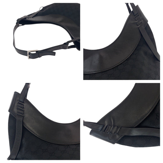 GUCCI Shoulder Bag 106250 GG canvas Black SilverMetal