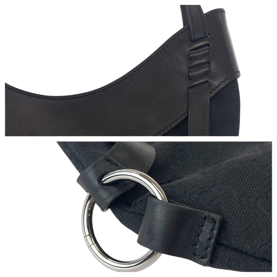 GUCCI Shoulder Bag 106250 GG canvas Black SilverMetal