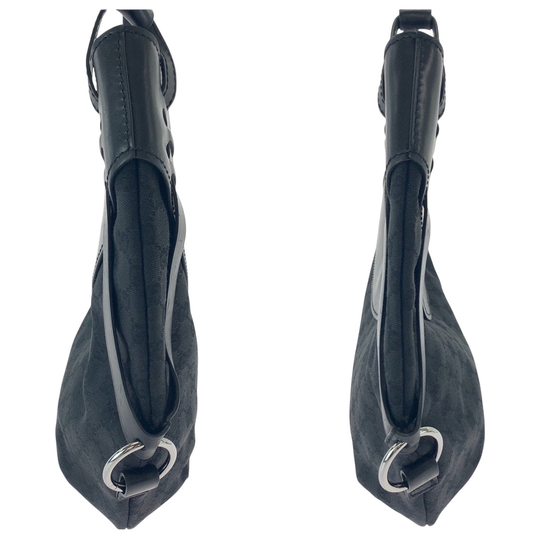 GUCCI Shoulder Bag 106250 GG canvas Black SilverMetal