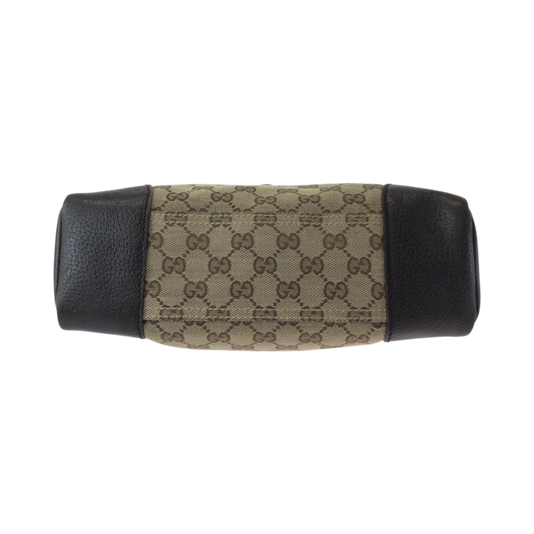 GUCCI Shoulder Bag 114273 GG canvas Beige Brown SilverMetal Shoulder Bag pochette Women Used Authentic