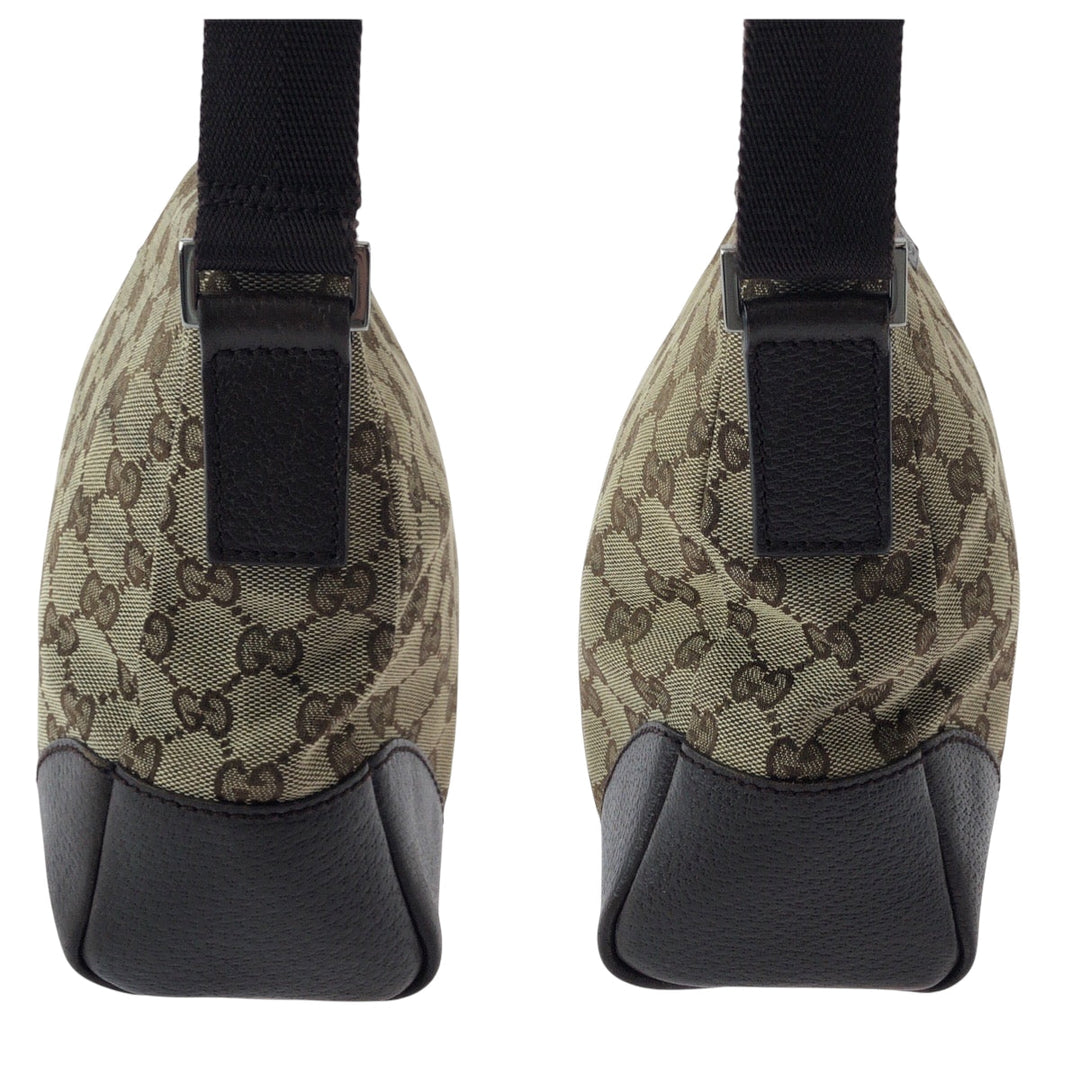 GUCCI Shoulder Bag 114273 GG canvas Beige Brown SilverMetal Shoulder Bag pochette Women Used Authentic