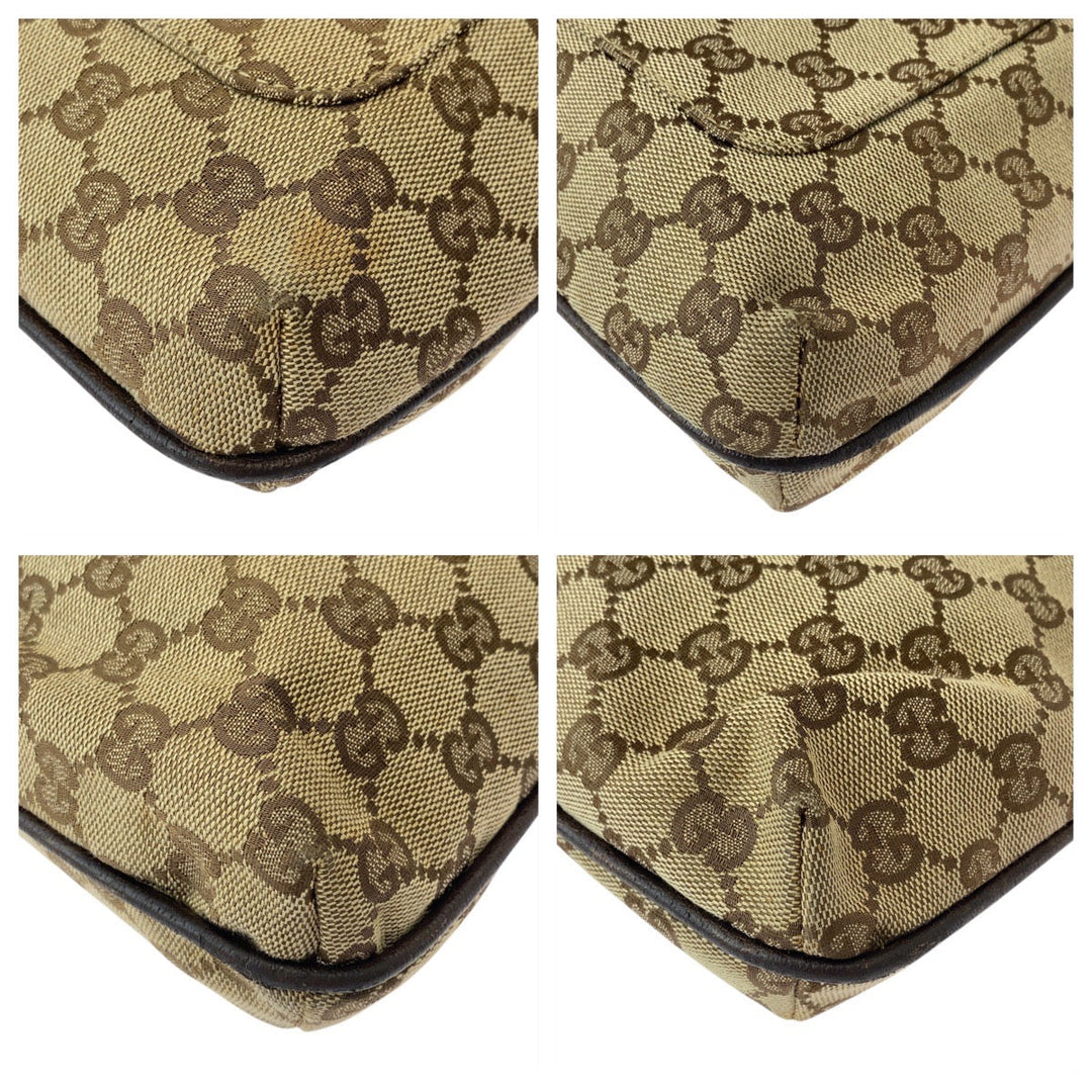 GUCCI Shoulder Bag 122791 GG canvas, leather Beige brown Shoulder Bag Messenger bag Women Used Authentic