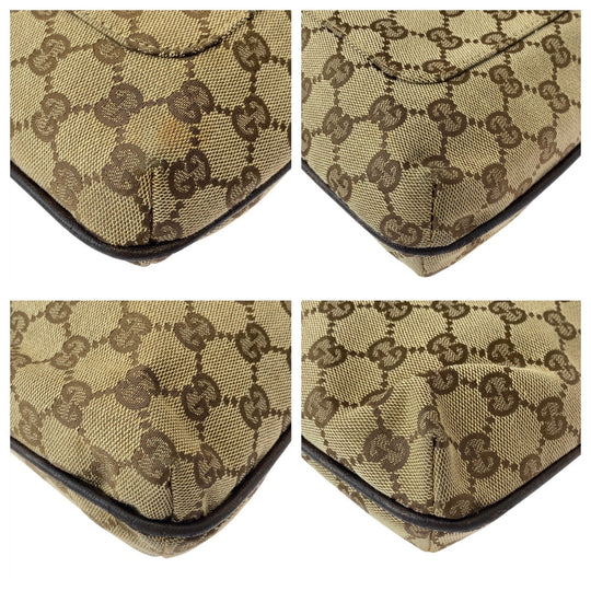 GUCCI Shoulder Bag 122791 GG canvas, leather Beige brown Shoulder Bag Messenger bag Women Used Authentic