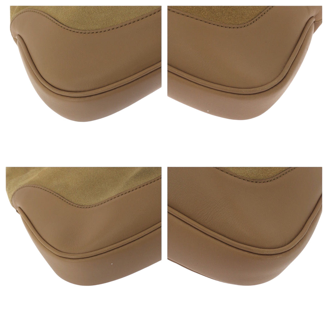 GUCCI Shoulder Bag 001 3306 Suede Camel Brown SilverMetal One Shoulder Bag Jackie Women Used Authentic