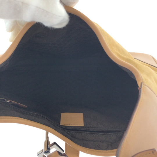 GUCCI Shoulder Bag 001 3306 Suede Camel Brown SilverMetal One Shoulder Bag Jackie Women Used Authentic