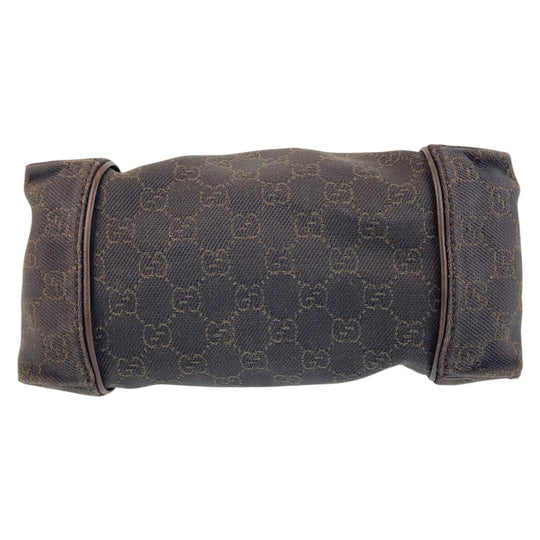 GUCCI Shoulder Bag 101333 GG canvas, leather Dark brown Shoulder Bag handbag Women Used Authentic
