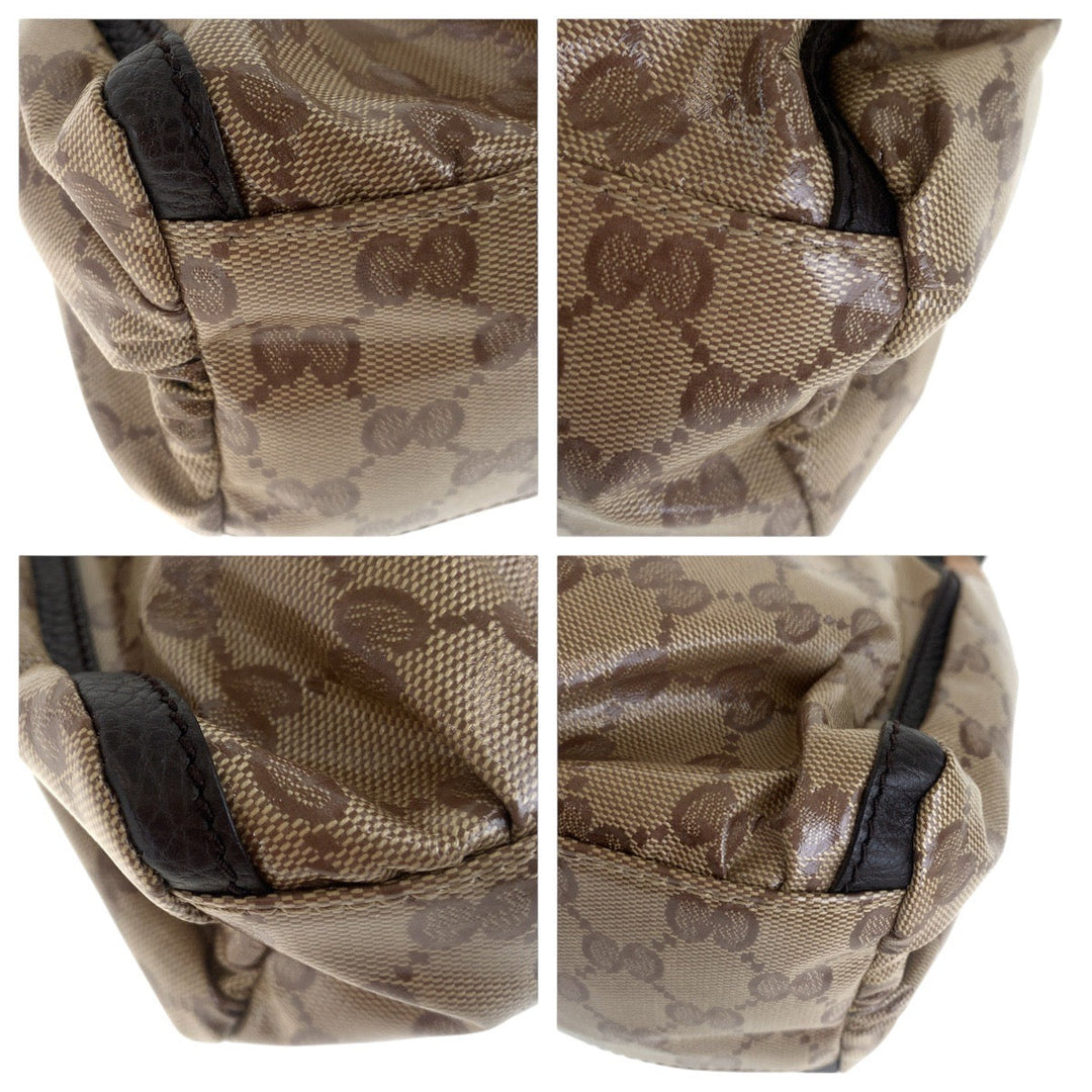 GUCCI Shoulder Bag 265692 PVC, Leather beige Abby GG Crystal Women Used Authentic