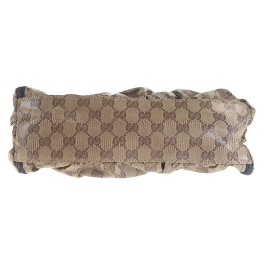 GUCCI Shoulder Bag 265692 PVC, Leather beige Abby GG Crystal Women Used Authentic