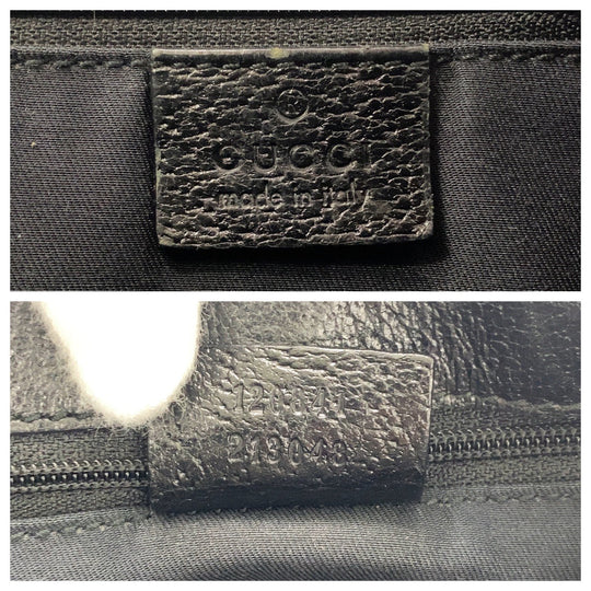 GUCCI Shoulder Bag 120841 GG canvas, leather Black SilverMetal Shoulder Bag Messenger bag Women Used Authentic