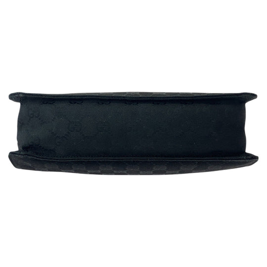 GUCCI Shoulder Bag 120841 GG canvas, leather Black SilverMetal Shoulder Bag Messenger bag Women Used Authentic