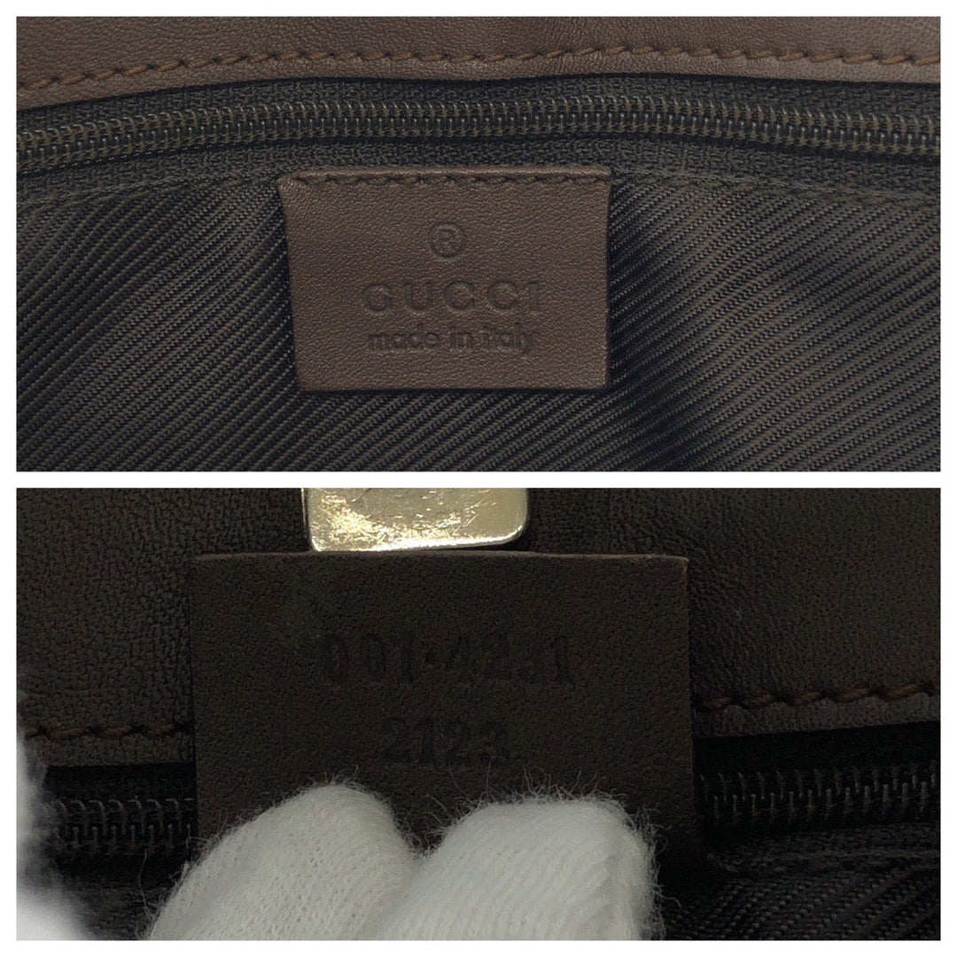GUCCI Shoulder Bag 001 4231 GG canvas Brown One Shoulder Bag Women Used Authentic