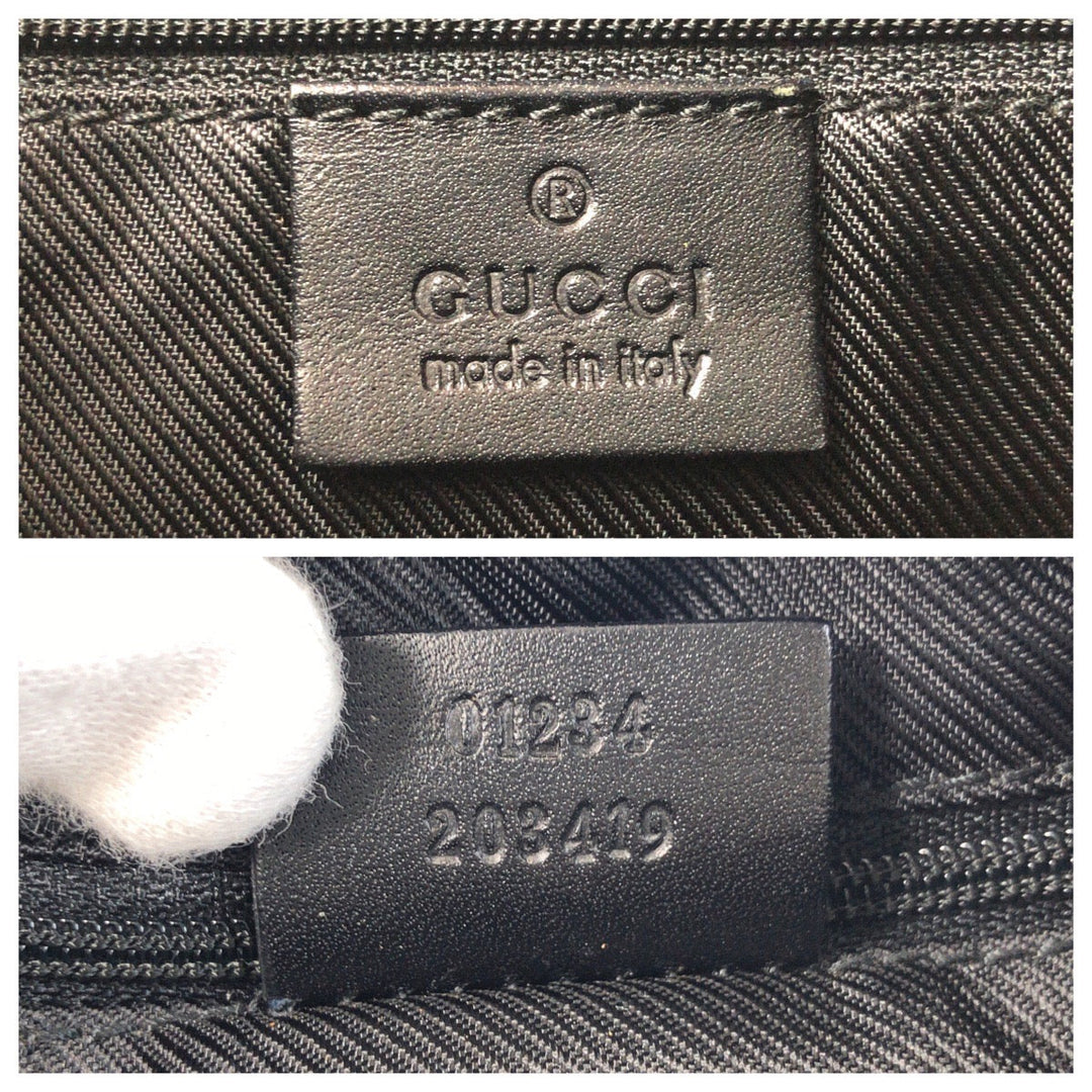 GUCCI Shoulder Bag 01234 GG canvas, leather Black black Women Used Authentic