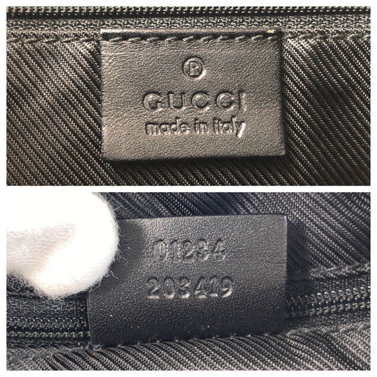 GUCCI Shoulder Bag 01234 GG canvas, leather Black black Women Used Authentic