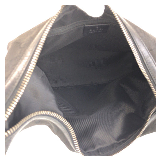 GUCCI Shoulder Bag 01234 GG canvas, leather Black black Women Used Authentic