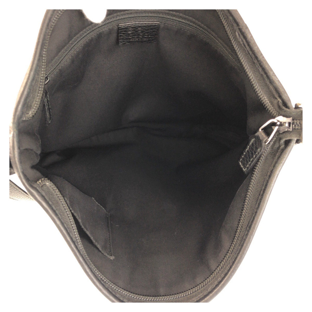 GUCCI Shoulder Bag 268642 GG canvas Black SilverMetal Abbey